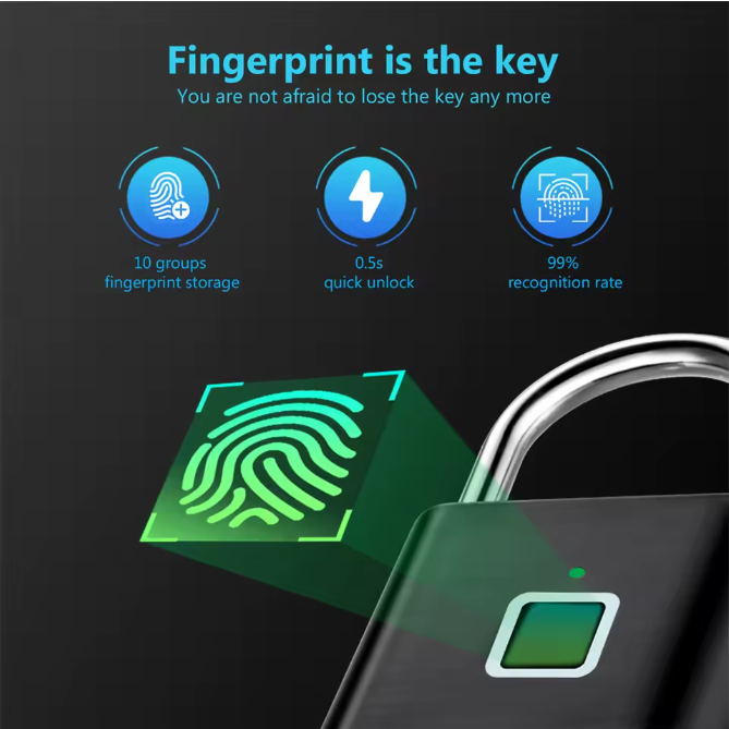 Smart Lock Vorhängeschloss Fingerabdruck