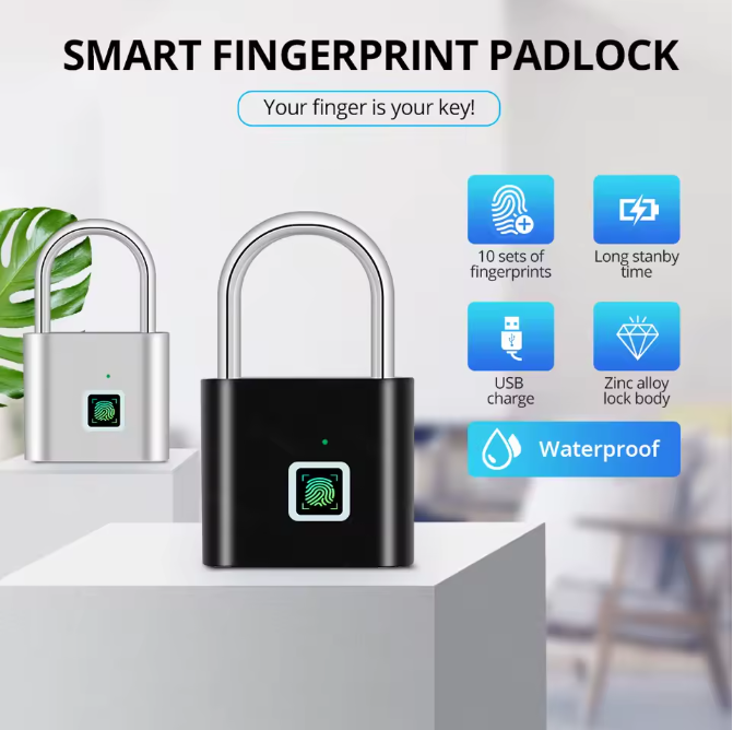 Smart Lock Vorhängeschloss Fingerabdruck