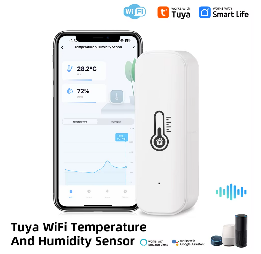 WiFi Temperatur- & Feuchtigkeitssensor (Tuya Smart Home Hygrometer)