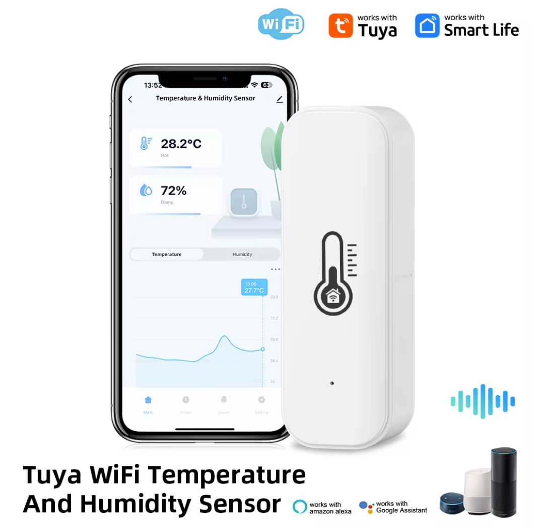 WiFi Temperatur- & Feuchtigkeitssensor (Tuya Smart Home Hygrometer)