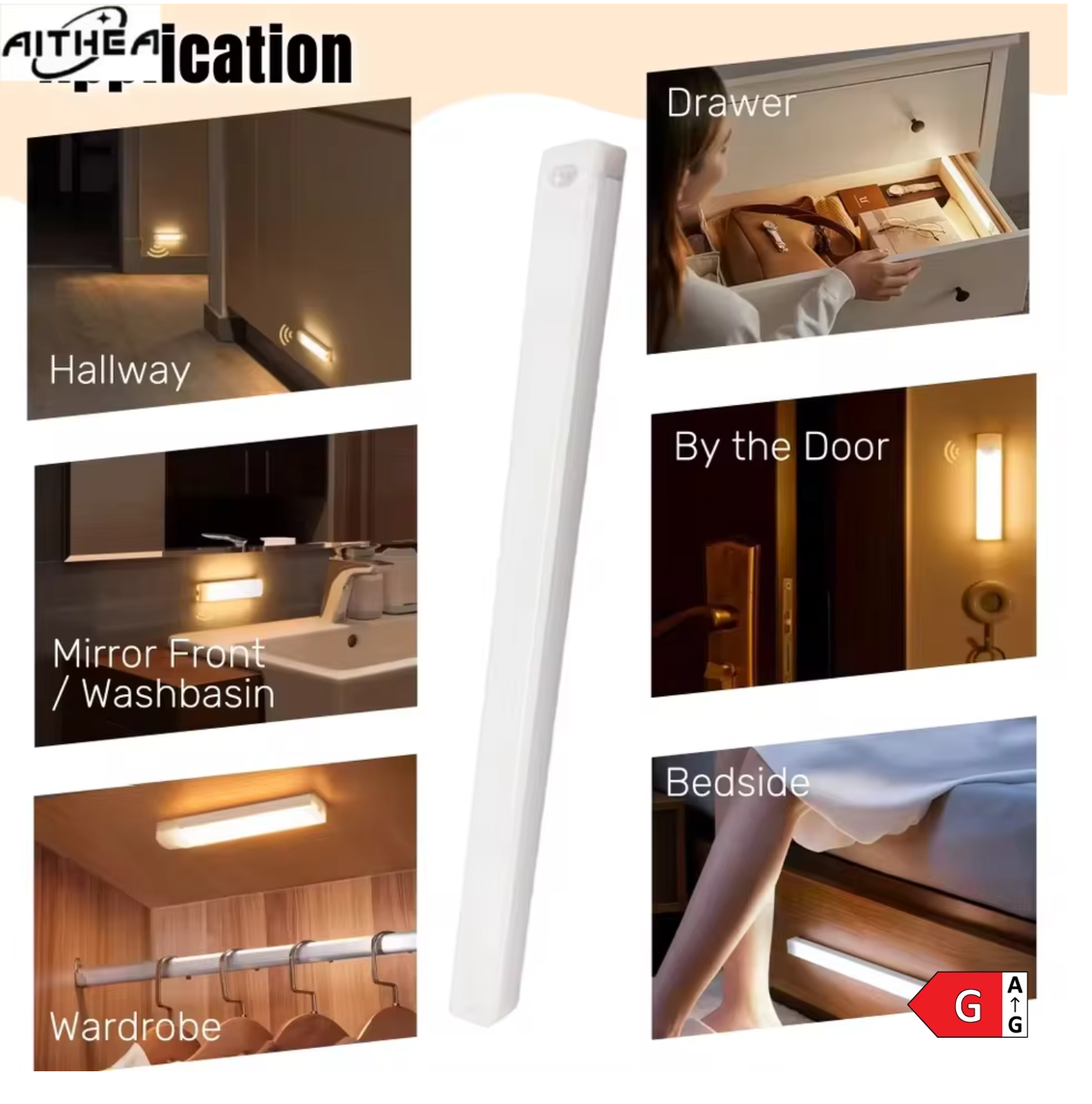 LED Nachtlicht mit Bewegungssensor 20cm – Kaltweiß, USB Akku, Magnetisch