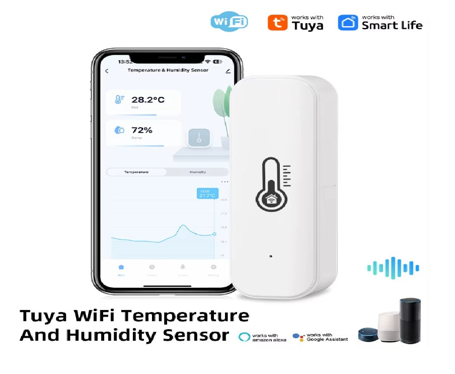 WiFi Temperatur- & Feuchtigkeitssensor (Tuya Smart Home Hygrometer)