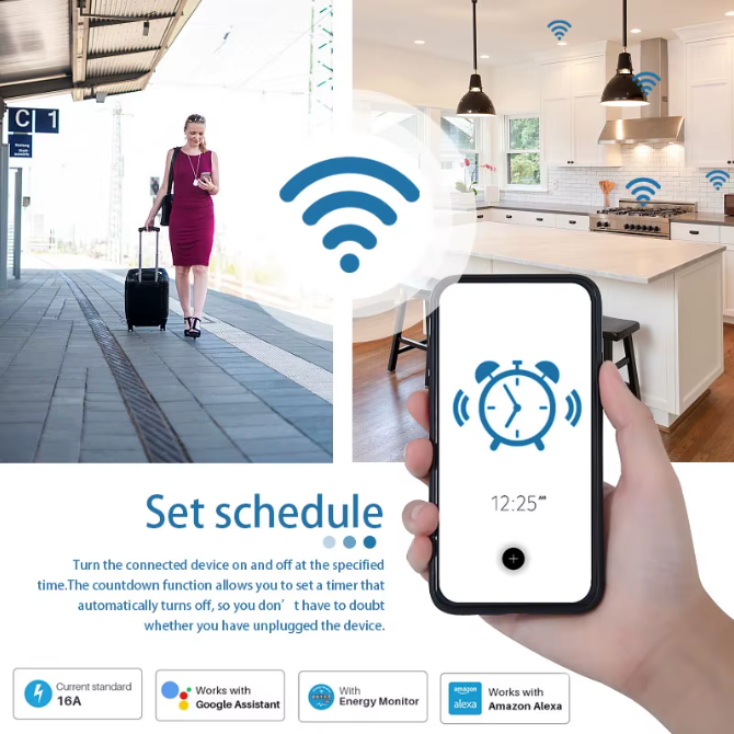 2x Smart Plug 16A – WLAN Steckdose mit Energiemessung & Zeitschaltuhr