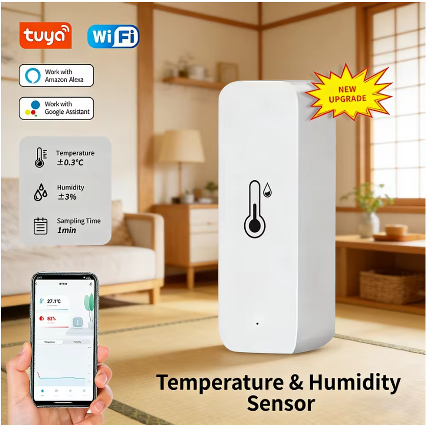 WiFi Temperatur- & Feuchtigkeitssensor (Tuya Smart Home Hygrometer)