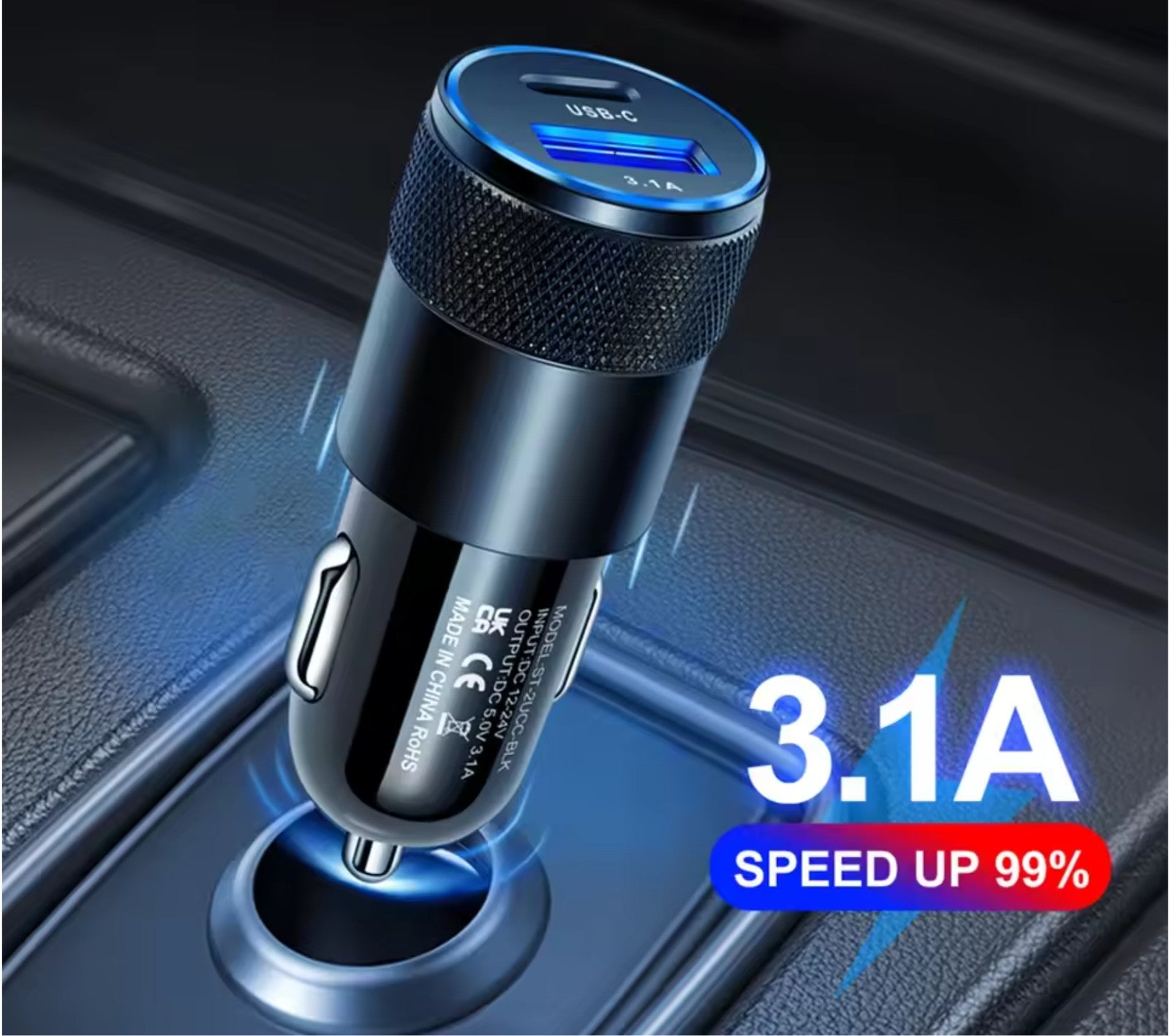 Zigarettenanzünder Ladegerät Auto KFZ USB-A & USB Stecker Reise